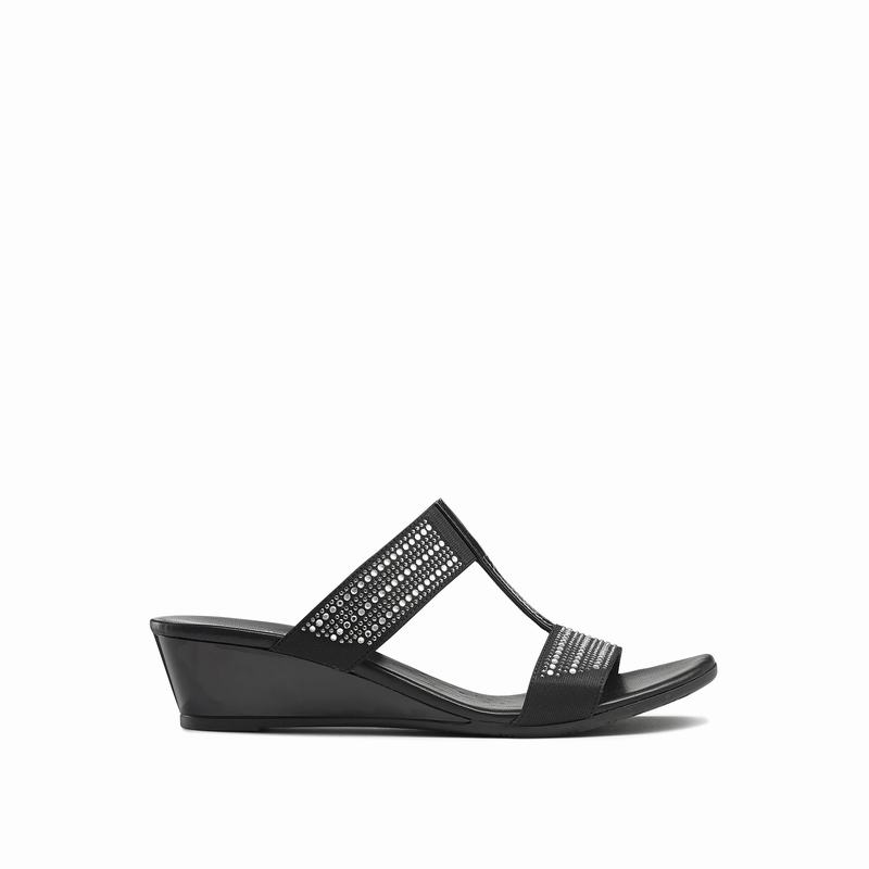 Russell & Bromley Stella Embellished Mules Womens Black [QIE1235JY]